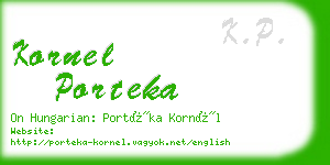 kornel porteka business card